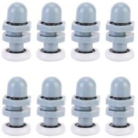 8 piezas de plástico duradero para puertas de ducha, rodamientos de riel deslizante, vidrio de baño para piezas de repuesto(20mm)
