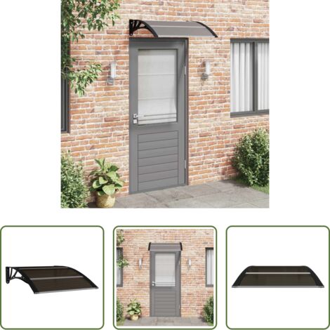 Toldo de policarbonato -  Marquesina para puerta de policarbonato negra, 100 x 75 cm