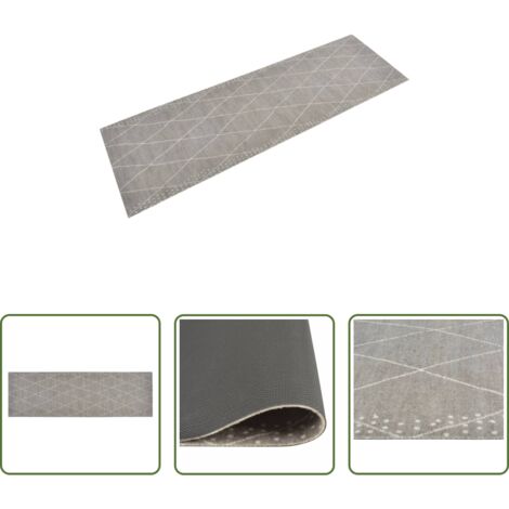 Alfombra lavable -  Alfombra de cocina lavable terciopelo dibujo rombos 60x180 cm