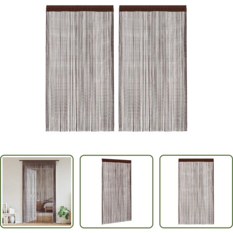 Cortinas de puerta -  Cortinas de flecos 2 piezas 140x250 cm marrón