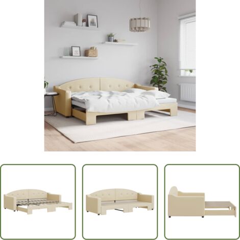 Cama nido -  Sofá cama nido tela crema 80x200 cm