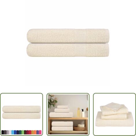 Toalla de algodón -  Toallas de sauna FROGN 2 uds crema 80x200 cm 360 g/m²