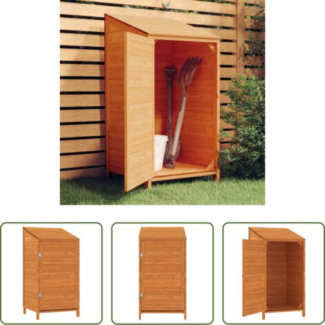Cobertizo de madera - Cobertizo de jardín madera de abeto maciza marrón 55x52x112 cm