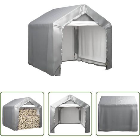 Acero galvanizado -  Carpa de almacenamiento acero galvanizado gris 180x180 cm