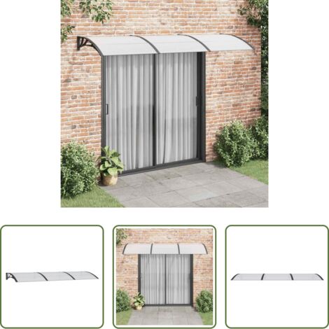 Marquesina de entrada -  Marquesina de puerta policarbonato negro 300x100 cm