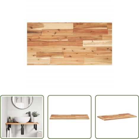 Madera de acacia -  Encimera tocador baño madera acacia acabado aceite 60x40x2 cm