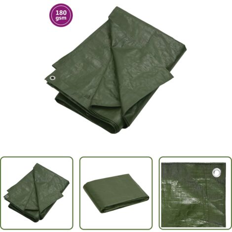Toldo de jardín -  Lona HDPE verde 180 g/m² 6x12 m