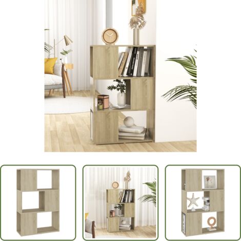 Separador de ambientes -  Librería separador madera contrachapada roble Sonoma 60x24x94cm