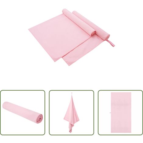Toallas de ejercicio - Toallas Deportivas 2 pcs Rosa 180 x 90 cm Poliéster y Poliamida