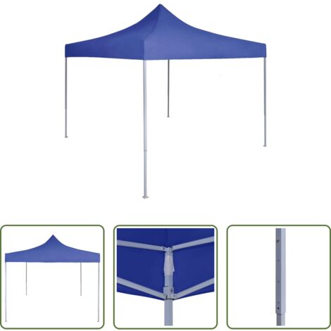Carpa para eventos -  Carpa plegable profesional acero azul 2x2 m