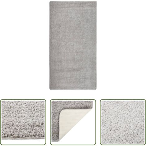 Alfombra antideslizante -  Alfombra peluda antideslizante gris claro 80x150 cm