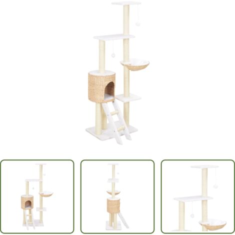 vidaXL Rascador de gato -  Rascador para gatos de hierba marina con poste de sisal