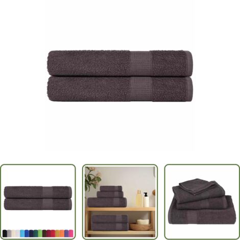 vidaXL Toalla higiénica -  Toallas de sauna FROGN 2 uds antracita 80x200 cm 360 g/m²