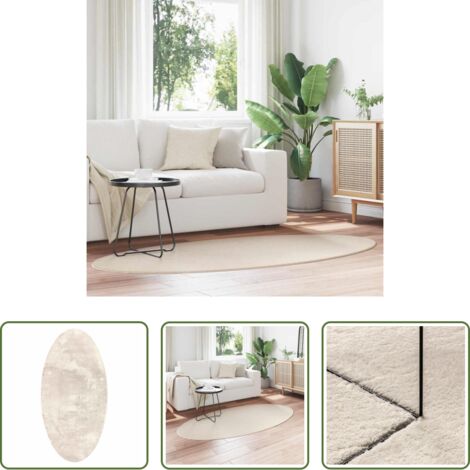 Alfombra ovalada -  Alfombras de área HUARTE Beige 100 x 200 cm 100% Poliéster