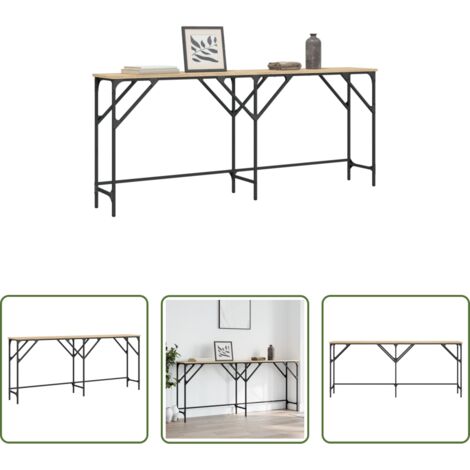 Mesa de entrada -  Mesa consola madera de ingeniería roble Sonoma 180x29x75 cm