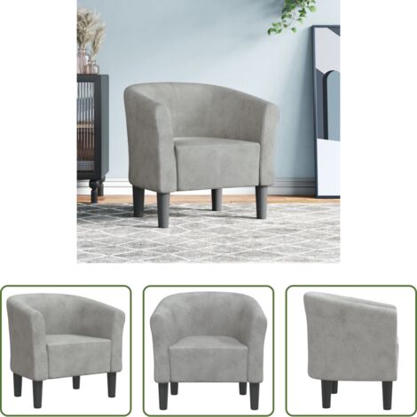 Sillón decorativo -  Sillón de terciopelo gris claro