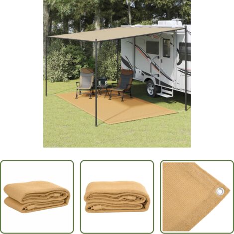 Alfombra de camping - Alfombra para tienda de campaña HDPE arena 250x350 cm