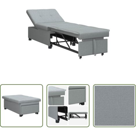 Sofá desplegable -  Sofá cama desplegable Gris Claro 194 x 50 x 82 cm tela