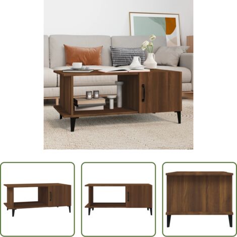 Mesa de salón -  Mesa de centro madera contrachapada roble marrón 90x50x40 cm