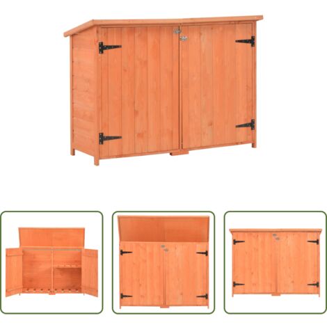 vidaXL Caseta de madera -  Caseta de almacenamiento de jardín de madera 128x42x91 cm
