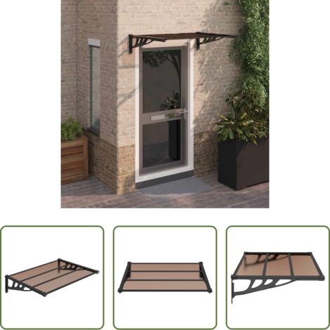 Protección de puerta -  Marquesina de puerta policarbonato negro 122x90 cm