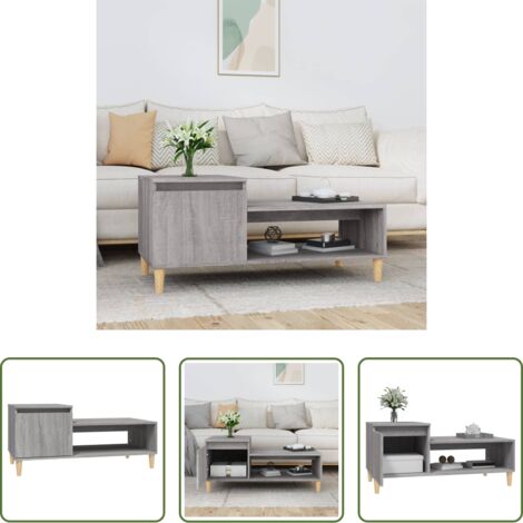 Mesa de salón -  Mesa de centro madera contrachapada gris Sonoma 100x50x45 cm