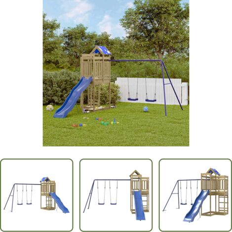 Parque de juegos - Parque infantil de exterior madera de pino impregnada