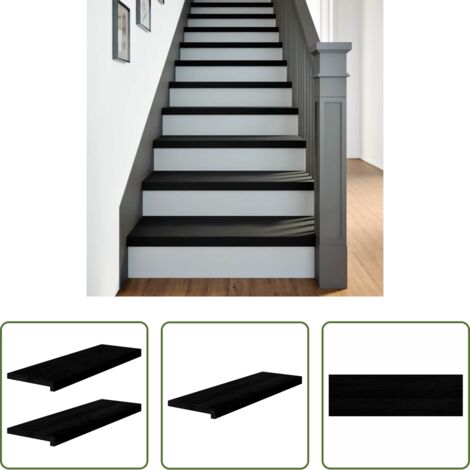 vidaXL Escalones de roble -  Peldaños de escalera 2 uds madera maciza roble marrón oscuro