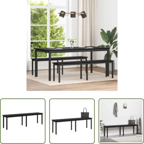 Banco moderno -  Banco Roble Negro 160 x 35 x 45 cm Madera de ingeniería