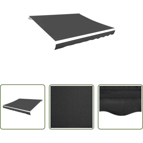 vidaXL Toldo UV -  Toldo de lona blanco gris antracita 3,5x2,5 m
