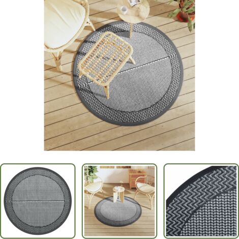 vidaXL Alfombra de patio -  Alfombra de exterior ARAKIL gris Ø120 cm PP