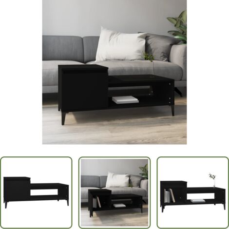 Mesa de salón -  Mesa de centro madera contrachapada negro 100x50x45 cm