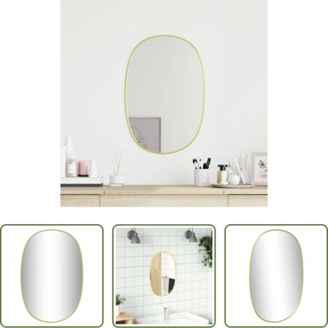 Espejo de baño -  Espejo de pared dorado 60x40 cm