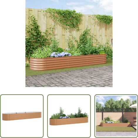 Jardín -  Cama elevada Marrón 320 x 80 x 44 cm Acero