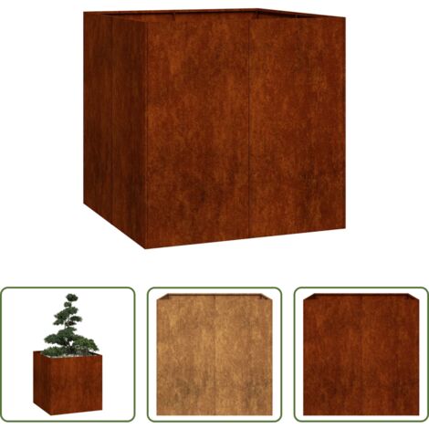 Acero corten - Jardinera oxidada 80x80x80 cm acero corten