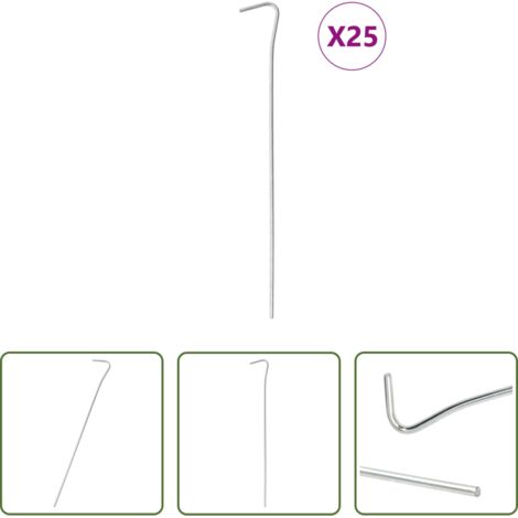 Clavijas para acampar -  Clavijas para tienda 25 uds acero galvanizado 23 cm Ø3 mm