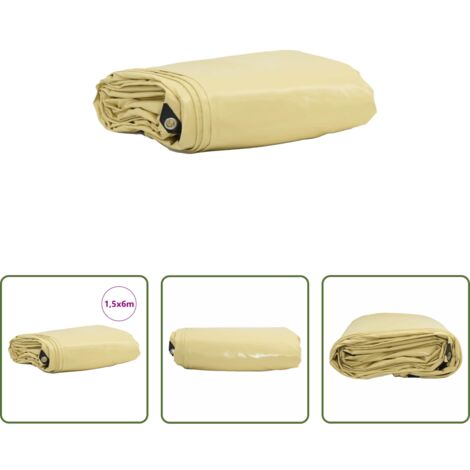 Lona con PVC -  Lona 650g / m² Beige 1,5 x 6 m Lona con recubrimiento de PVC