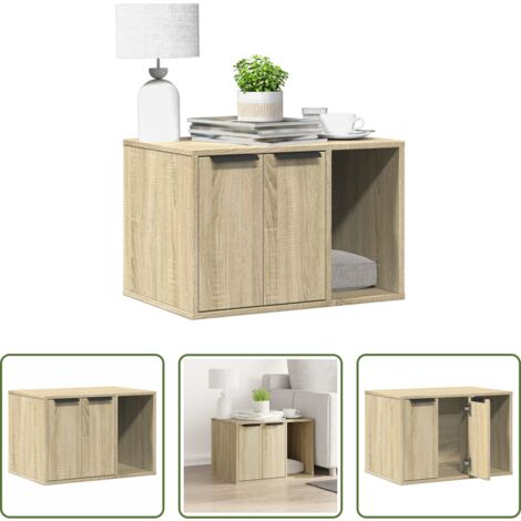 Caja para arenero - Mueble arenero para gatos madera roble Sonoma 60x40x40 cm