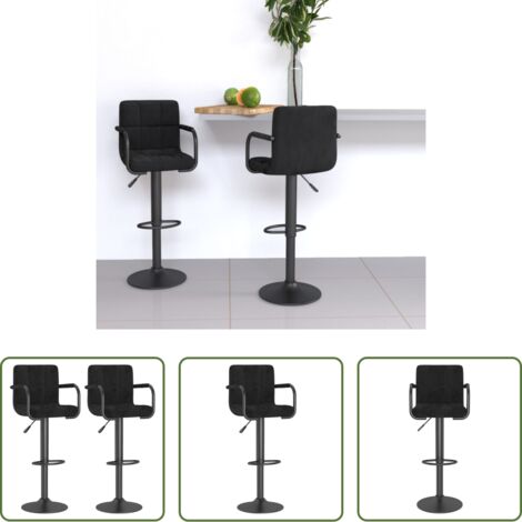 vidaXL Taburetes de cocina -  Taburetes de cocina 2 unidades terciopelo negro