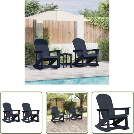 Tumbonas - Sillas mecedoras Adirondack 2 pcs Azul marino HDPE