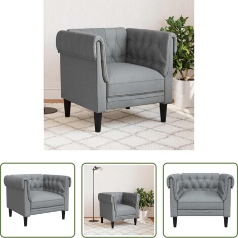 vidaXL Sofá de poliéster -  Sofá Gris Claro 78,5 x 74,5 x 74,5 cm Poliéster