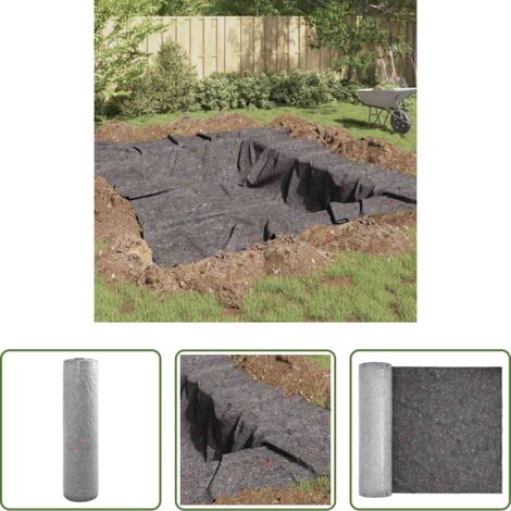 vidaXL Forro gris -  Fleece para el Jardín Gris 1 x 10 m Poliéster y Algodón