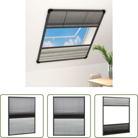 vidaXL Mosquitera aluminio -  Mosquitera plisada para ventanas aluminio con sombra 80x100cm