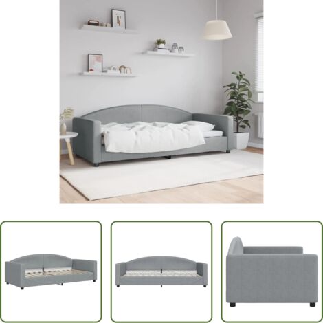 vidaXL Sofá cama gris claro -  Sofá cama sin colchón tela gris claro 90x200 cm