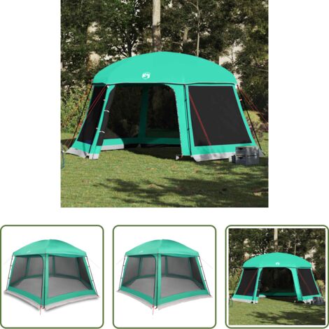 vidaXL Carpa desmontable - Carpa para piscina con desmontables y paredes verde 512x458 cm