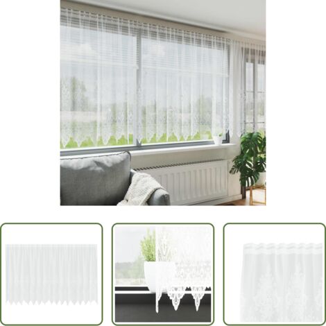 vidaXL Cortinas modernas -  Cortina de Encaje con cortinas Floral 160 x 400 cm Poliéster