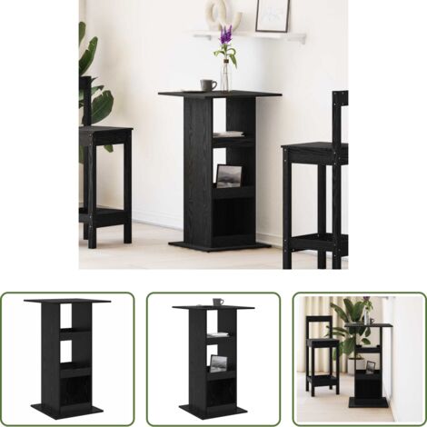 vidaXL Mesa de bar moderna - Mesa de Bar Roble Negro 60 x 60 x 100 cm Madera contrachapada