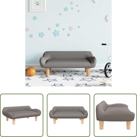vidaXL Sofá de tela - Sofá para niños de tela gris taupé 70x40x24 cm