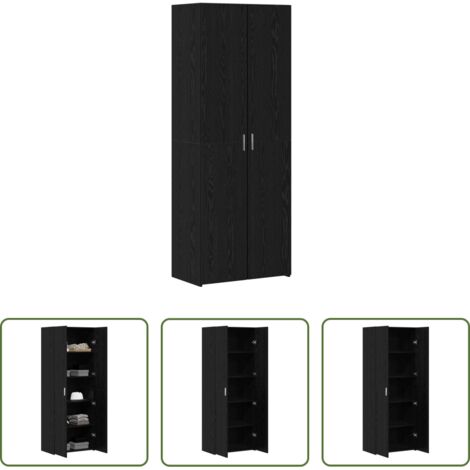 vidaXL Muebles modernos -  Aparador alto 2 pcs Roble Negro 70 x 42,5 x 185 cm