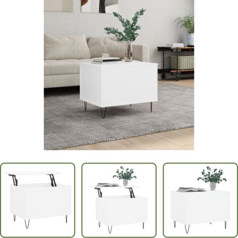 Mesa de salón -  Mesa de centro madera contrachapada blanco 60x44,5x45 cm
